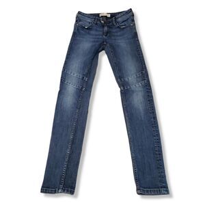 Zara Jeans Size 2 Zara Basic Dept Z1975 Moto Ankle Skinny Jeans Blue Denim Pants